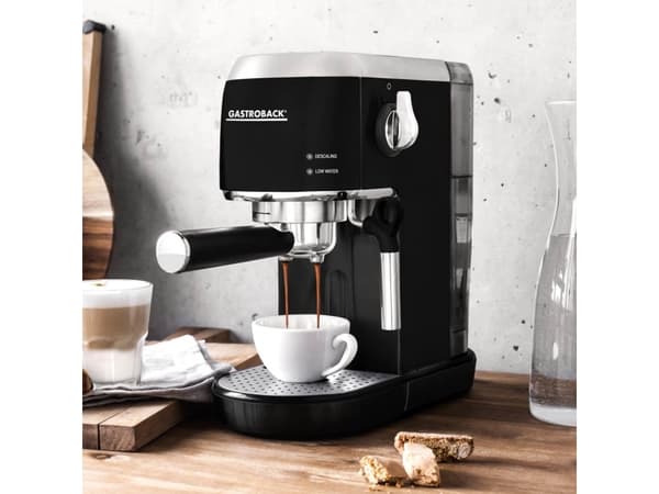 Gastroback Design Espresso Piccolo, Espressomaskine, 1,5 L, Malet kaffe, 1400 W, Sort