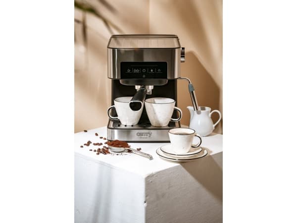 Camry Premium CR 4410, Espressomaskin, 1,6 l, Malt kaffe, 1000 W, Sort, Rustfritt stål