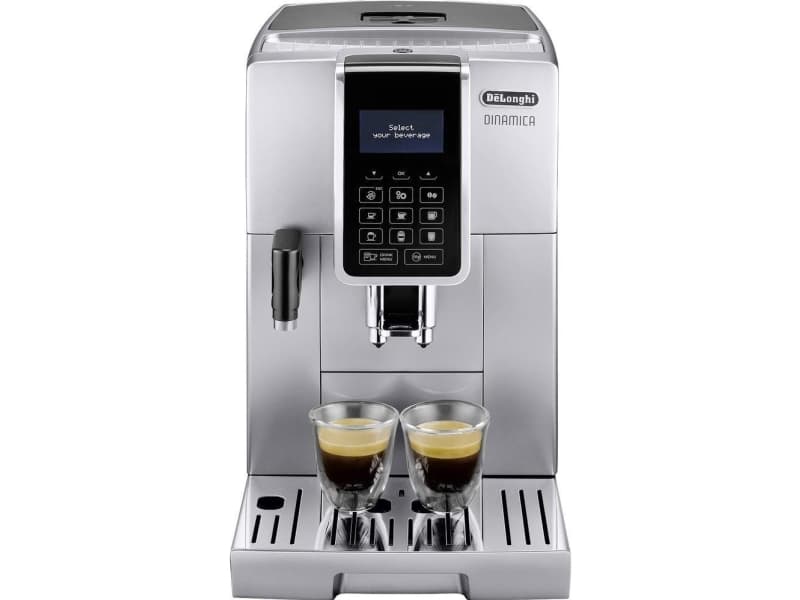 DeLonghi Dinamica Ecam 350.75.SB, Espressomaskin, Kaffe bønner, Malt kaffe, 1450 W, Svart, Sølv