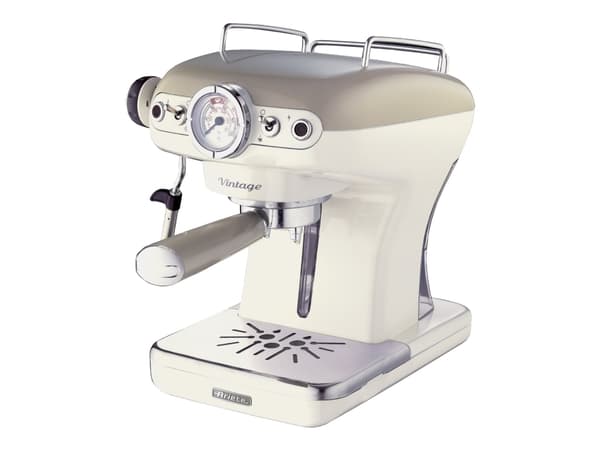 Ariete Vintage 1389 - Kaffemaskin med melkeskummer - 15 bar - beige