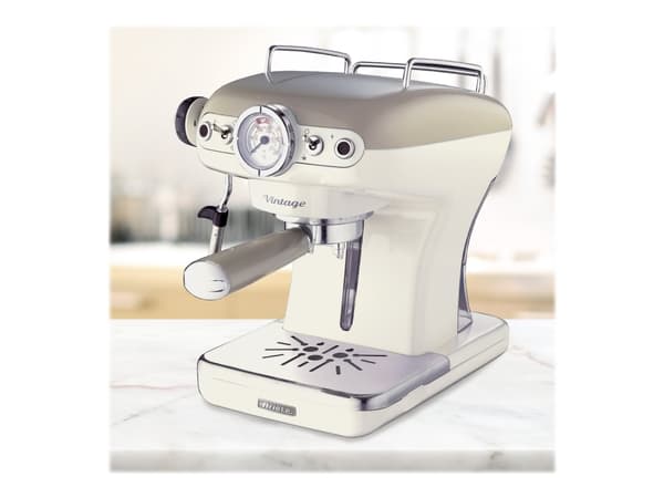 Ariete Vintage 1389 - Kaffemaskin med melkeskummer - 15 bar - beige