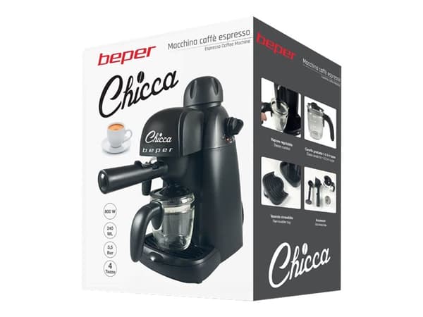 Beper - Kaffemaskin med melkeskummer - 3.5 bar - 4 kopper