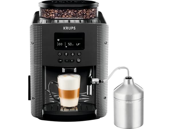Krups Essential EA816B70 - Automatisk kaffemaskin med melkeskummer - 15 bar - antrasittgrå