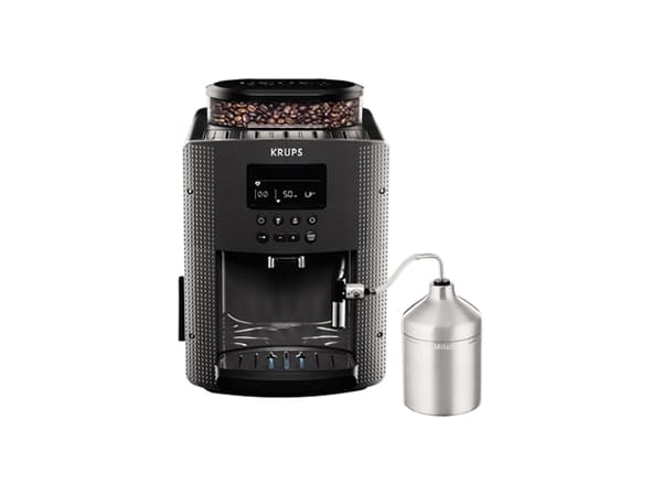 Krups Essential EA816B70 - Automatisk kaffemaskin med melkeskummer - 15 bar - antrasittgrå