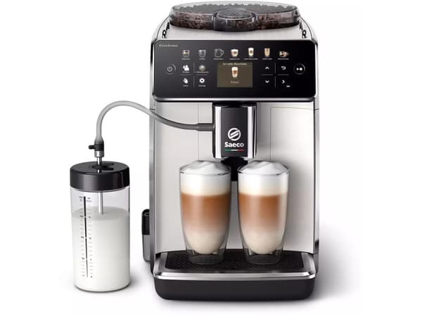 Saeco 14 drycker, helautomatisk espressomaskin, Espressomaskin, 1,8 l, Kaffebönor, Malat kaffe, Inbyggd kvarn, 1500 W, Svart, Vit