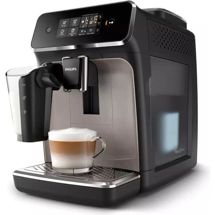 Automatisk espressomaskin med kvarn - PHILIPS CAFT2235 / 40 / PHI - Brun zink - 3 drinkar - LatteGo - Pekskärm