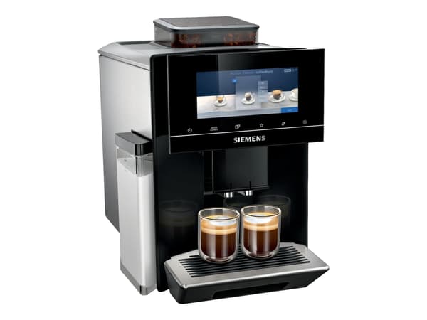 Siemens EQ900 TQ903R09 - Automatisk kaffemaskin med melkeskummer - 19 bar - svart/rustfritt stål