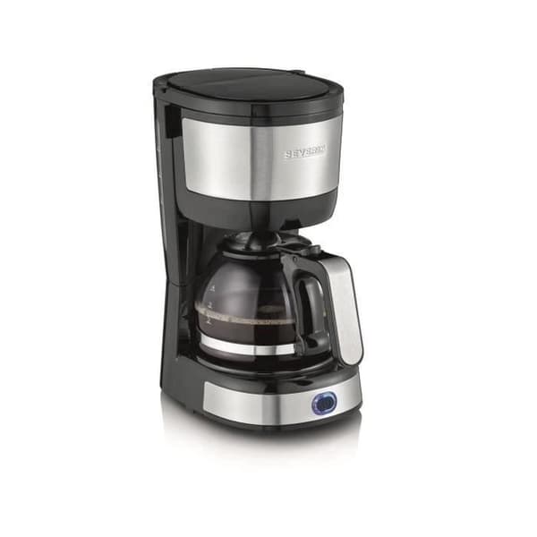 SEVERIN - Filterkaffebryggare - 4 koppar - 650W - svart/borstat rostfritt stål - 4808