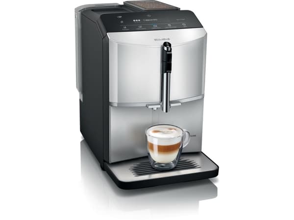 Siemens EQ.300 TF303E01 - Automatisk kaffemaskin med melkeskummer - 15 bar - lys sølvfarge