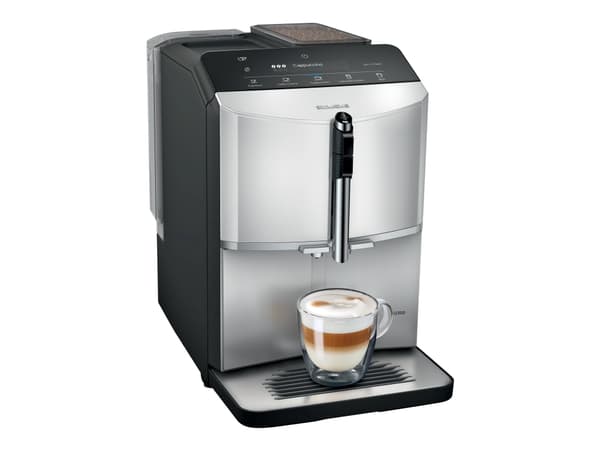 Siemens EQ.300 TF303E01 - Automatisk kaffemaskin med melkeskummer - 15 bar - lys sølvfarge