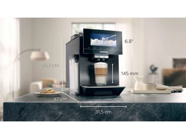 Siemens EQ900, Kombinerad kaffebryggare, 2,3 l, Kaffebönor, Inbyggd kvarn, 1500 W, Svart