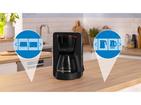 Bosch TKA2M113, Kaffebrygger (drypp), 1,25 l, Malt kaffe, Sort