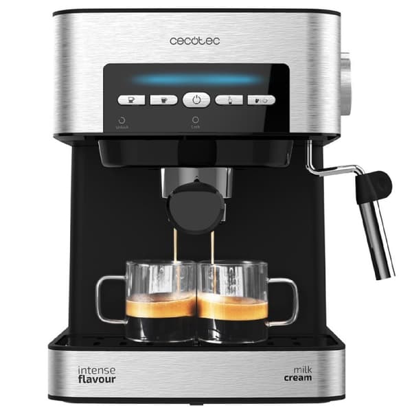 Cecotec Digital 20-bar espresso coffee machine with steerable steam tube.