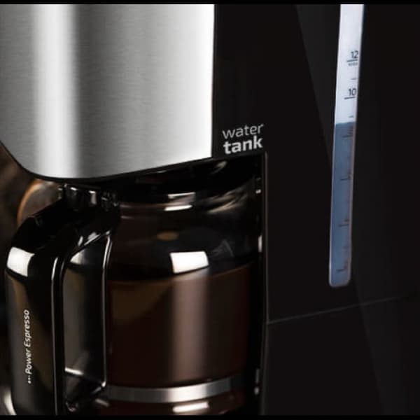 Cecotec Drip-coffee machine for 12 cups, with stainless-steel finish and aroma enhancer.