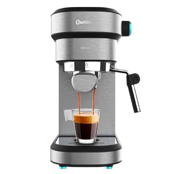 Cecotec 20-bar espresso coffee machine with thermoblock and steam tube.