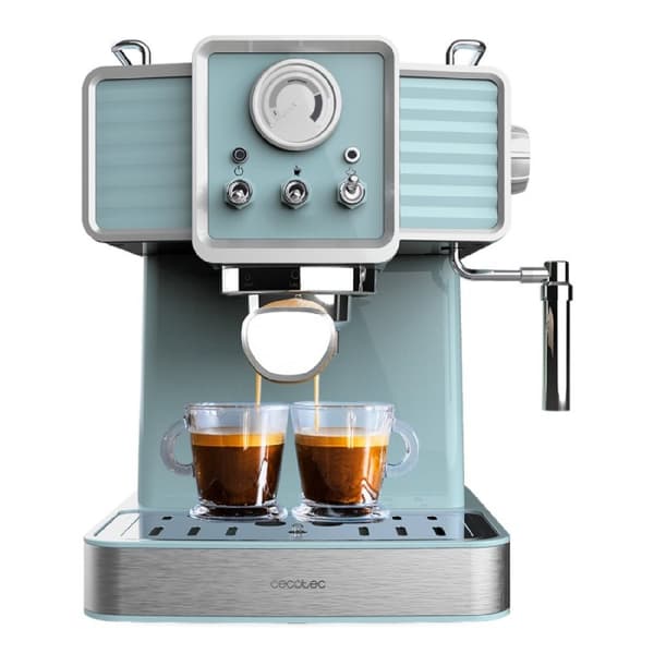 Cecotec 20-bar espresso coffee machine for espresso and cappuccino coffees with pressure gauge and steerable steam tube.