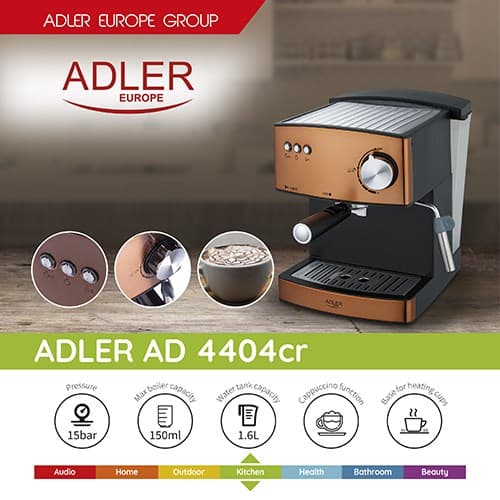Adler AD 4404cr Kombikaffebryggare 1,6 L Halvautomatisk