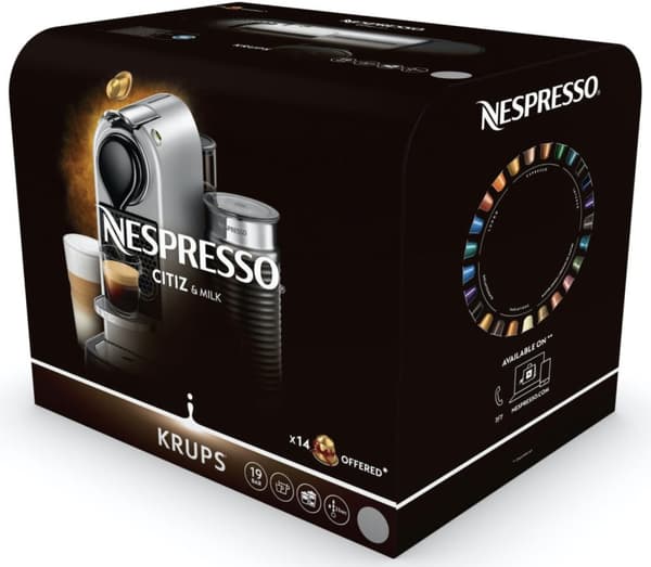 Krups Nespresso Citiz &amp; Milk kapselmaskin, sølv