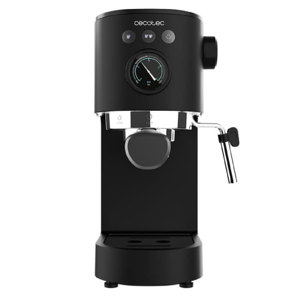 Cecotec 20-bar espresso coffee machine with thermoblock, pressure gauge and steamer.
