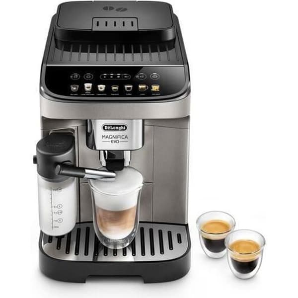De'Longhi Magnifica Evo ECAM290.81.TB, Espressomaskin, 1,8 L, Kaffebönor, Malet kaffe, Inbyggd kvarn, 1450 W, Svart, Titanium
