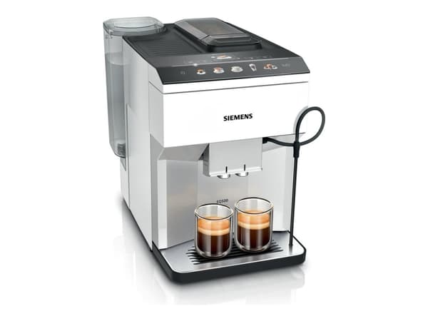 Siemens EQ.500 classic TP515R02 - Automatisk kaffekokare med mjölkskummare - 15 bar - vitt/ljust silver