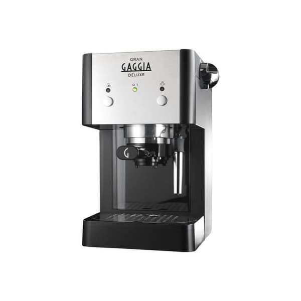 Gran Gaggia Deluxe RI8425 Kaffemaskin med 15 bar "Cappuccino" ångmunstycke svart-silver metallic