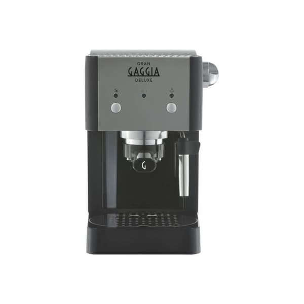 Gran Gaggia Deluxe RI8425 Kaffemaskin med 15 bar "Cappuccino" ångmunstycke svart-silver metallic