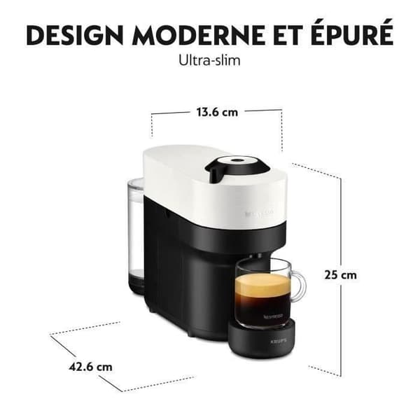 NESPRESSO KRUPS Vertuo Pop Kaffemaskin, Espressomaskin, Vit YY4889FD