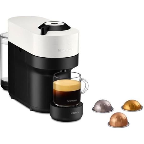 NESPRESSO KRUPS Vertuo Pop kaffemaskin, espressobryggare, vit YY8889FD