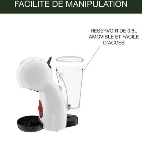 KRUPS Nescafé Dolce Gusto Multidrink kaffemaskin, Ultrakompakt, Intuitiv, Piccolo XS vit YY5218FD