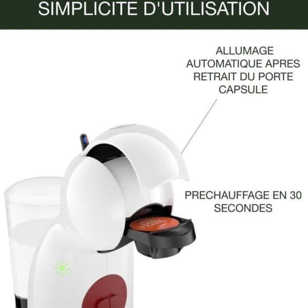 KRUPS Nescafé Dolce Gusto Multidrink kaffemaskin, Ultrakompakt, Intuitiv, Piccolo XS vit YY5218FD