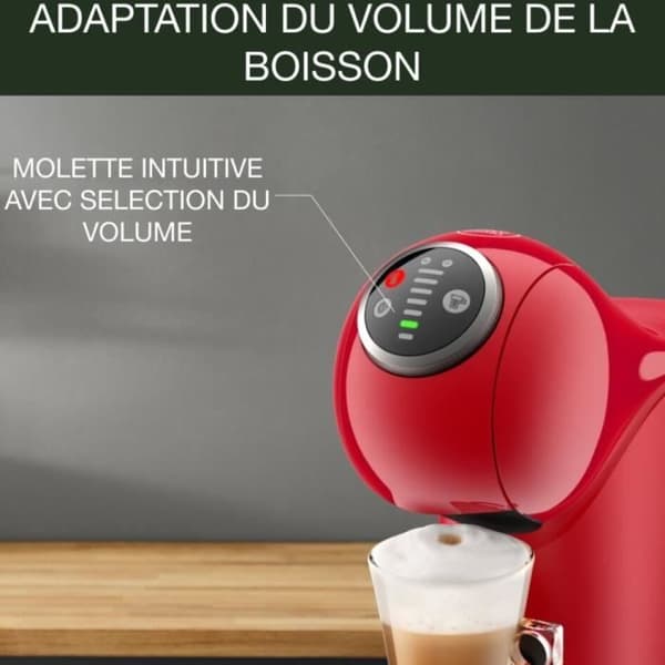 KRUPS Kaffemaskin, Espressobryggare, Kompakt, XL-funktion, Multidrinkar, Genio S Plus röd YY4444FD
