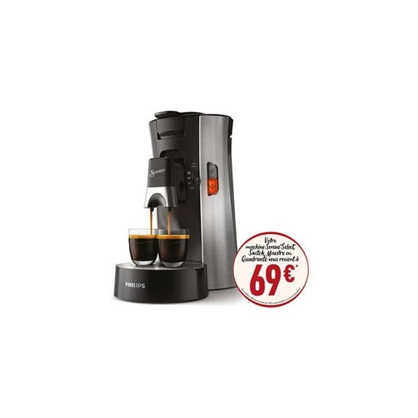 PHILIPS Senseo Select CSA250/11 crema Plus Double Cup 1 Bar Pod Kaffemaskin