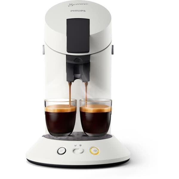 Philips CSA210/11 SENSEO ORIGINAL+ kaffemaskin för kapsel, Aromabooster, Intensitetsväljare, 1 eller koppar, Titanvit