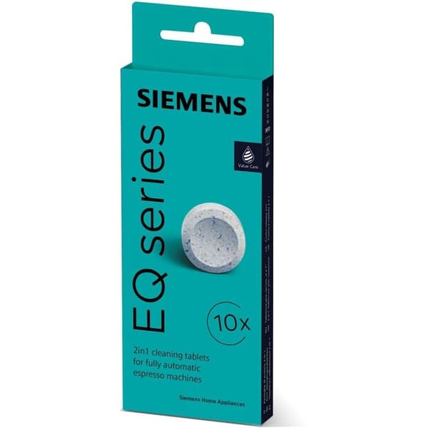 RENGÖRINGSTABLETTER 2i1 - SIEMENS - TZ80001A - Kompatibel med kaffemaskiner - 1450 Watt - Silver/Grå
