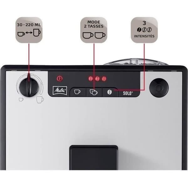MELITTA Solo Bean Grinder kaffemaskin - rent silver