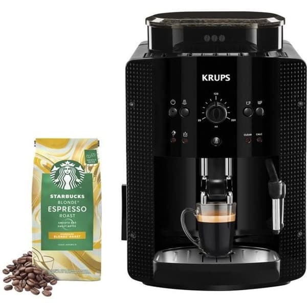 Expresso med kvarn Krups YY4540FD ESSENTIAL Svart + 1 Starbucks kaffepaket