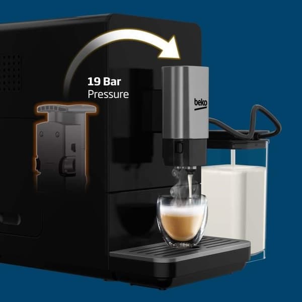 Automatisk espressomaskin - BEKO - CEG3194B - 1350 W - Mjölkkaraff - Svart