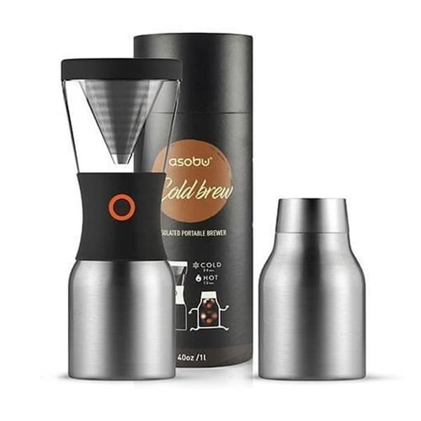 Asobu - Manuell filterkaffemaskin - 1 L - Malet kaffe - Svart, Silver