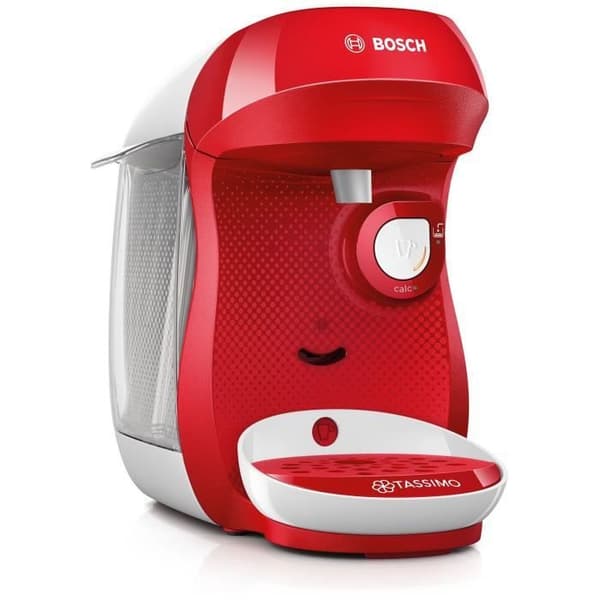 Maskin för flera drycker - BOSCH TAS1006 - TASSIMO T10 HAPPY - Röd och vit - Automatisk avstängning - T-Disc