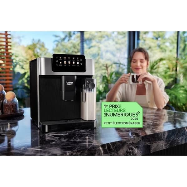 Kaffemaskin med kvarn - BEKO - CEG7304X - 1350 W - 19 barer - Färgpekskärm
