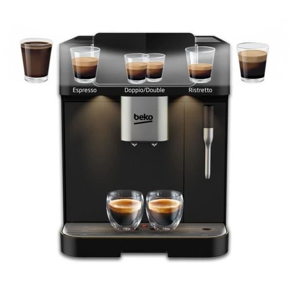 Kaffemaskin med kvarn - BEKO - CEG7302B - 1350 W - 19 barer - Svart