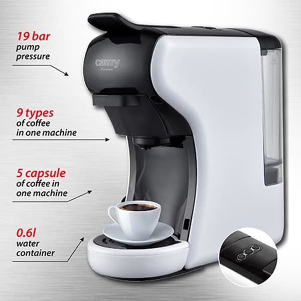 Espressomaskin - CAMRY - CR 4414 - Multikapslar - 19 barer - 0,6L - 1450W