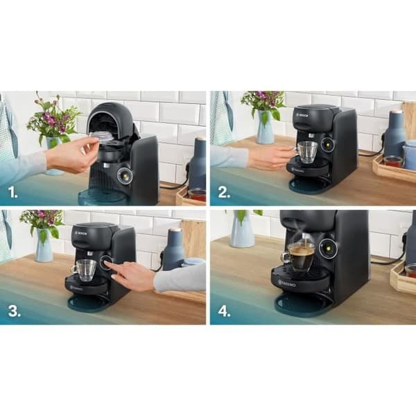 Multidryckeskaffemaskin - BOSCH - TASSIMO - T16 Finesse svart - 1400 W