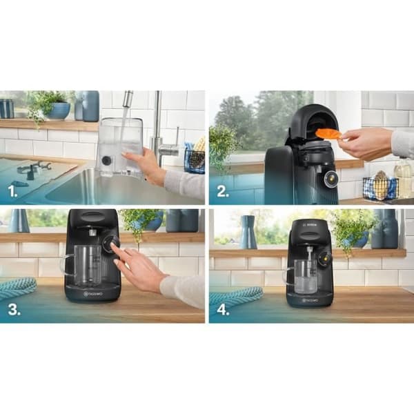 Multidryckeskaffemaskin - BOSCH - TASSIMO - T16 Finesse svart - 1400 W