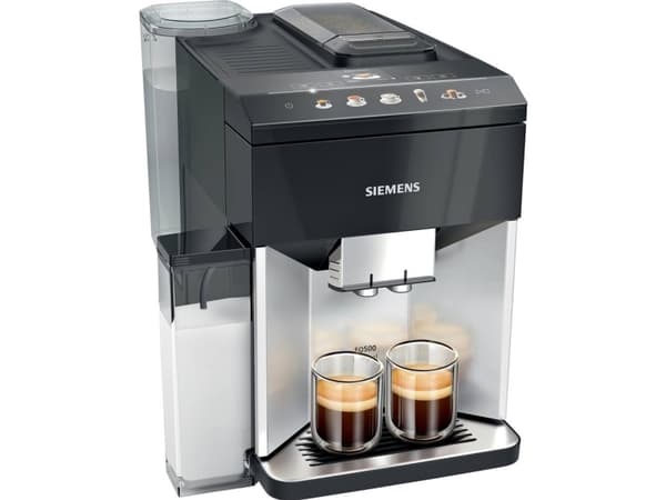 Siemens EQ.500 integral TQ513D01 - Automatisk kaffemaskin med melkeskummer - 15 bar - dagslys sølv/piano sort