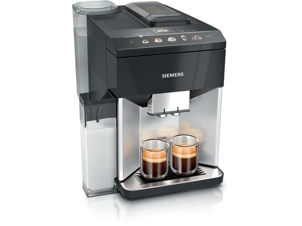 Siemens EQ.500 integral TQ513D01 - Automatisk kaffemaskin med melkeskummer - 15 bar - dagslys sølv/piano sort