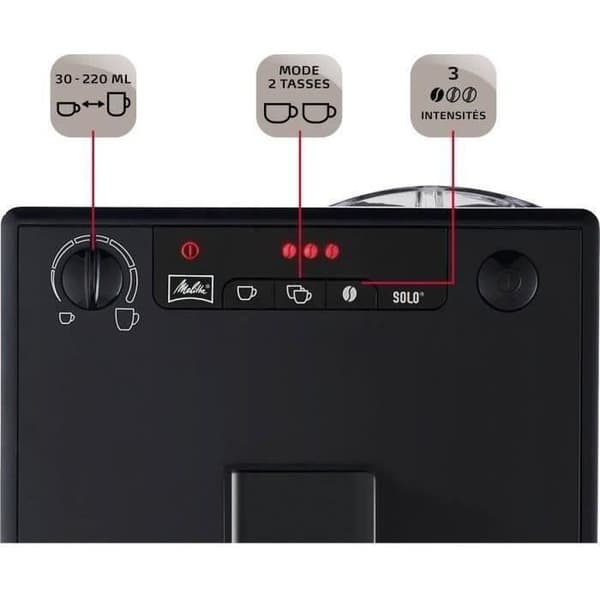 MELITTA Solo Bean Grinder Kaffemaskin - Pure Black