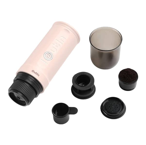 Outin Nano 7500mAh bærbar kaffetrakter (rosa) - BCRF Limited Edition