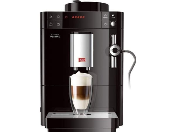 Melitta CAFFEO Passione - Automatisk kaffekokare med mjölkskummare - 15 bar - svart